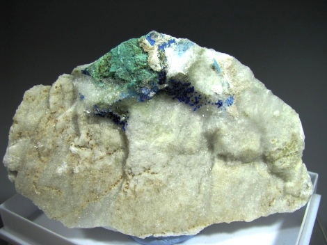Azurite, Malachite - Valpulita Quarry, Carrara, Tuscany, Italy