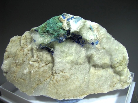 Azurite, Malachite -  Valpulita Quarry, Carrara, Tuscany, Italy